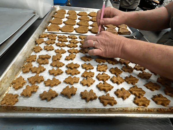 Barkin Biscuit treats prep up close