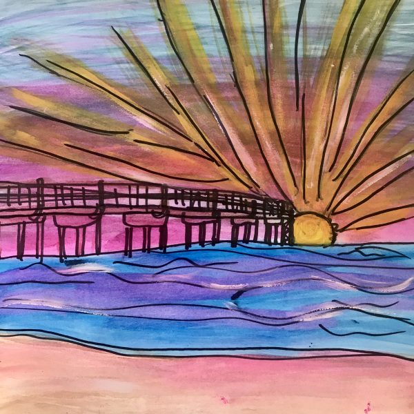 Jacksonville Landmarks Tile Art - Jax Beach Pier